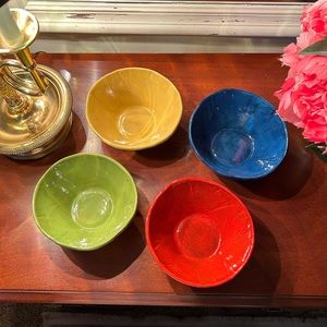 R. Wood Studio ceramics. Artisan-made bowls. Signed and dated.